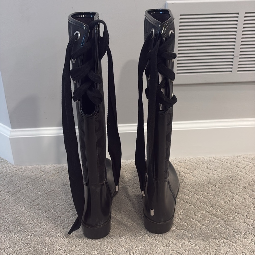 Black Coach Rain Boots - Picture 3 of 4